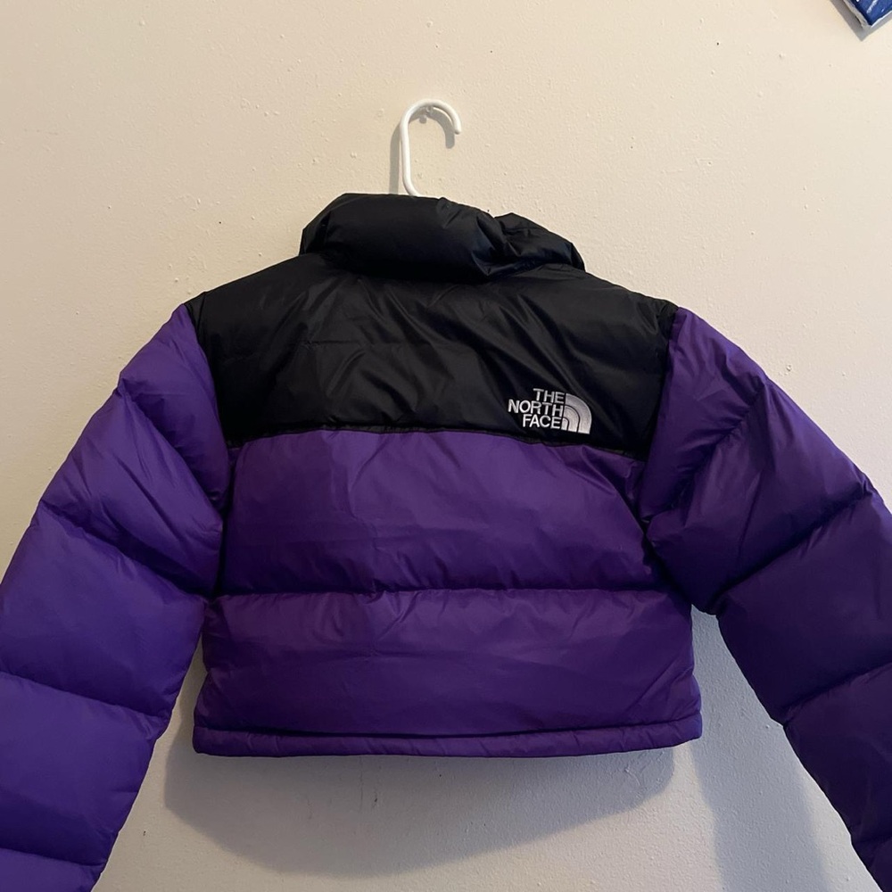 The North Face Cropped Purple Puffer Jacket XS - Picture 4 of 4